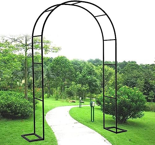 Arco Giardino in Ferro, Arco Pergolato Da Giardino Con Base, Metallo Graticcio Struttura Resistente Alle Intemperie Nero,Verde,W1.2M*H2.2M