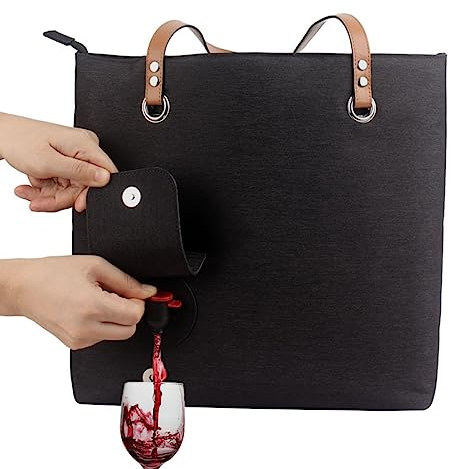 Eivdru Weinbeutel, weintasche mit getränkespender, kühltasche klein- flaschenträger tragbare weinspendertasche für Camping, Spiel, Reisen, Party, Picknick