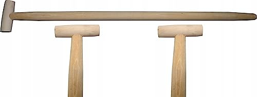Lot de 2 manches, fourche, bêche, bêche, bêche, manche en bois, poignée en T, 100 cm de diamètre, 36 mm, en bois de hêtre