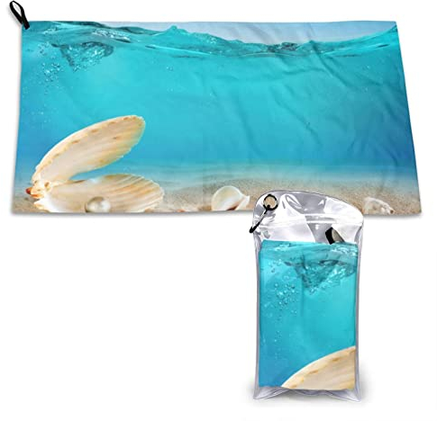 SATUSA Sea Pearl Print Schnelltrocknendes Handtuch, Mikrofaser Saunatuch, schnelltrocknendes Fitnesshandtuch, leichtes und dünnes tragbares Saunatuch