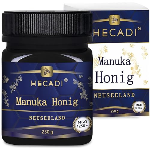 Manuka Honig MGO 1250+ Hecadi I Original aus Neuseeland I mit zertifiziertem und Garantiertem Inhalt von MGO I 250 g