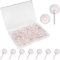 150 Pcs Clear Push pins, Plastic pushpins, Suitable for Office Posters, Postcards, Wall hangings, Bulletin Boards, Cork Boards (Rose Gold Large Head Push Pins)