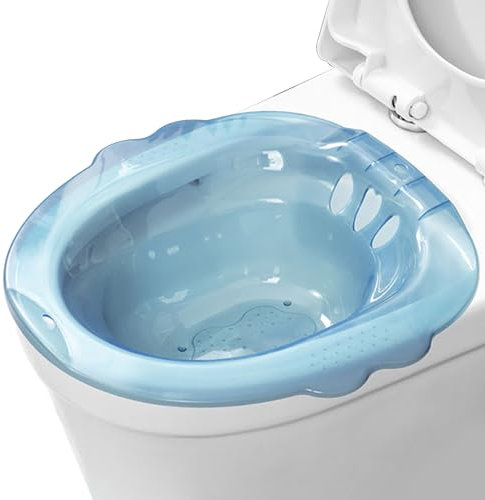 Sitz Bath Portable sur les toilettes portables Bidet Portable Antiflow Attachement bidet à grande capacité pour les hémorroïdes post-partum Care Bleu