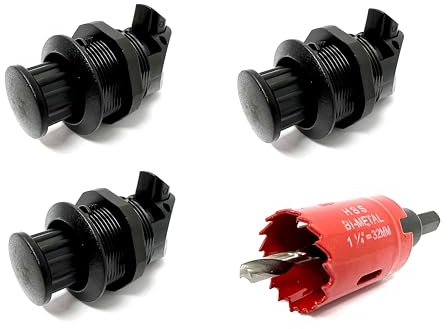 Haasweller I 3X Profi Push Lock 1-24mm + Bohrer Wohnmobil Möbelschloss Druckschlösser Druckknopf Boot Camper Verriegelung Schnappverschluss