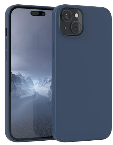 EAZY CASE - Silikonhülle für iPhone 15 Plus Hülle Silikon Case Blau weich stoßfeste Handyhülle iPhone 15 Plus Schutzhülle mit Kameraschutz Dünn Premium Schutz Cover TPU Phone Bumper in Dunkelblau