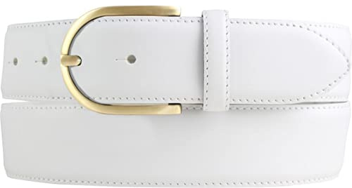 BELTINGER Hochwertiger Jeansgürtel aus Vollrindleder mit goldener Gürtelschließe 4,0 cm | Bombierter Ledergürtel Damen 40mm | Jeans-Gürtel made in Italy