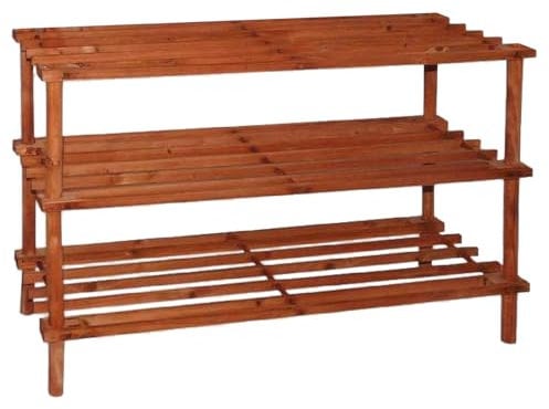 Acan Tradineur - Zapatero de Madera - 3 Niveles - Mueble Fabricado en Madera - Estanteria Multiuso - Soporte para Zapatos Dos Niveles, Pasillo, Entrada - 48 x 63 x 26 cm - Color Cerezo.