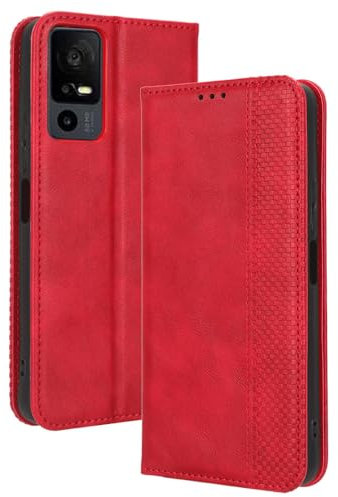 RonRun TCL 40 XE 5G/ TCL 40 NxtPaper 5G Wallet Case Leather Cover with Card Holder and Stand - Magnetic Phone Case for TCL 40 XE 5G/ TCL 40 NxtPaper 5G, red