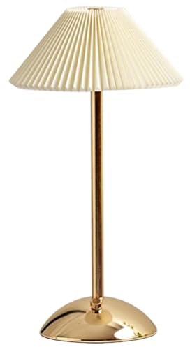 BomKra LED Tischlampe Akku, Falten Tischleuchte Kabellos Dimmbare mit Touch Control,3 Lichtmodi,Wiederaufladbar Tischlampe mit USB,Metall Tischlampe Outdoor für Schlafzimmer Bar Restaurant (Gold)