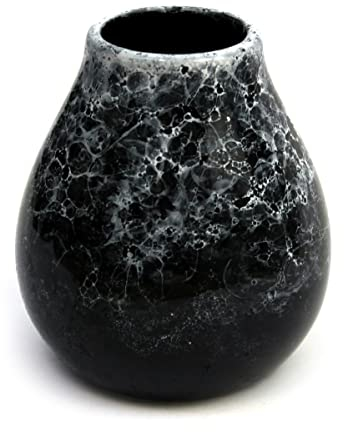 Keramik mate-tee becher Marmol Dark 350ml ● Kermika kalebasse tasse ● Keramik mate tee tasse ● Die Farbe des klassischen Marmors ● Wiederverwendbar ● Spülmaschinenfest