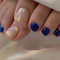 24 Pièces Faux Ongles pour Orteil D'été Bleu Royal Français Faux Ongles D'Orteil Couverture Complète Ongles Conseils Pied Ongles, 12 Tailles False Toe Nails pour Femmes et Filles Nail Art