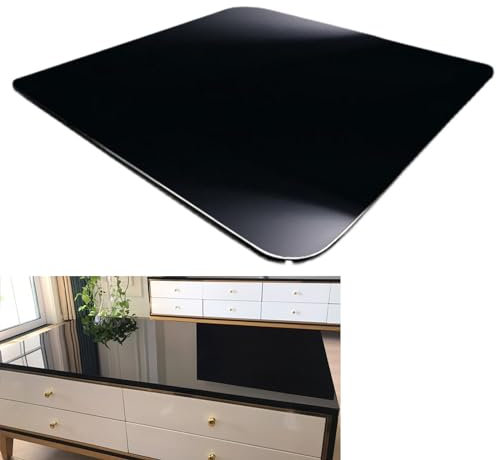 Glasplatte Eckig Schwarz, Glasplatte Schwarz Glastisch Tischplatte Aus Gehärtetem Glas Tisch Glasscheibe 8mm Dick, Tischplatte Aus Sicherheitsglas Glas, Ideal Als DIY Glastisch Tisch Glas Platte(Size: