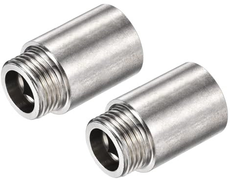 TOP-VIGOR 2Pcs Shower Head Extension Arm, 30mm Shower Arm Extender, G1/2 Stainless Steel Handheld Shower Pipe Head Extension Round Pipe for Bathroom Accessory