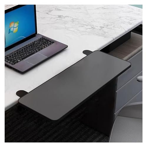 VDCVADKYE Tastaturablage unter dem Schreibtisch, Anklemmbare Tastatur-Tischhalterung, faltbar, kann verstaut Werden, ohne Lochen, vergrößert den Arbeitsbereich(Black,50 * 25cm)