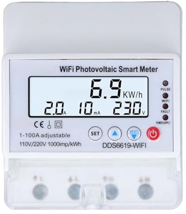 1PH 4P Solar Energy Monitor 1-100A Photovoltaik Smart Meter mit Timer Digital Multimeter Stromverbrauch Detektor