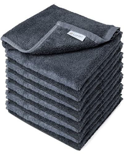 Lot de 6 débarbouillettes extra larges, 33 x 33 cm, 70 % viscose dérivée de bambou, 30 % coton, toucher spa et soyeux pour le nettoyage de la peau
