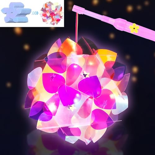 Laterne St Martin Laternen Bastelset, Laternenstab Kinder LED, Lampions Kinder Laterne Bastelsets Für Mädchen Junge, Sankt Martinslaterne DIY Bastelset Mit Video-Tutorial（Batterien Nicht Inbegriffen）