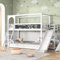NLDGR Kinderbett 90x200 cm, Etagenbett mit Treppe und Rutsche, Rahmen aus massivem Kiefernholz, Hochbett Hausbett mit Rausfallschutz, Multifunktionales Jugendbett Bodenbett für 2 Kinder (Stil 4)