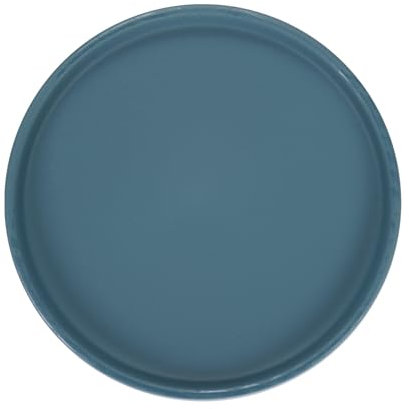 M METERXITY Ceramic Plant Saucer, 6.3 Inch 16cm Plant Water Catcher Tray, Plant Pot Saucers for Indoor/Outdoor Plants/Flower Drainage Drip Water Tray [Round Dark Blue]