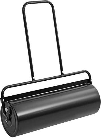 KLYDBMYT Garden Lawn Roller with Handle Black 63 L Iron and Steel