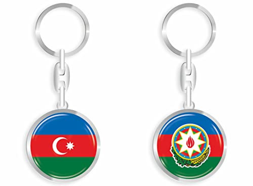 daged Aserbaidschan Schlüsselanhänger Metall Schlüsselring 3D Effekt + Aufkleber - RD