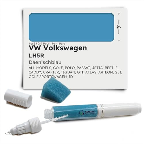 Genuine Colors Lackstift DAENISCHBLAU LH5R für VW Volkswagen Blau GOLF POLO PASSAT JETTA BEETLE CADDY CRAFTER TIGUAN GTI ATLAS ARTEON GLI SPORTSWAGEN ID
