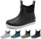 zaxunai Stivali Pioggia Gomma Uomo, Stivaletti Antinfortunistica Uomo, Stivali Da Pesca, Antiscivolo Comode Shorty Boots Scarpe Da Giardino