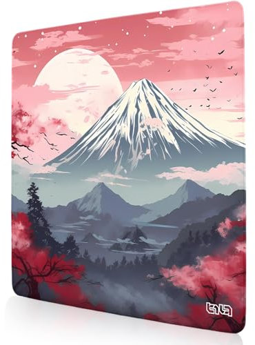 Tilt Mouse Mat 30x30 cm | Non-Slip Desk Mat Large | Waterproof Desk Pad for Home Office Accessories and Office Gadgets | Protector Keyboard (Japanese Forest)