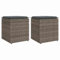 vidaXL Gartenhocker mit Kissen 2 STK. Grau 40x40x43 cm Poly Rattan, Outdoor Hocker, Garten Sitzhocker, Sitzhocker Terrasse, Terrassenhocker