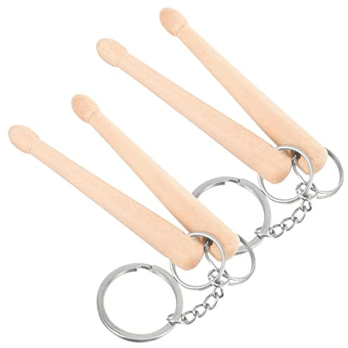 TOGEVAL 2pièces Porte-clés Baguette Bois Pendentif Décoratif Pour Clés Double Baguette Métal Instruments De Musique