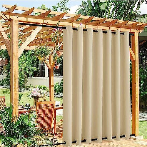 Tenda per esterni, con occhielli, protezione UV, opaca, per gazebo, terrazza, pergola, balcone, beige, 300 x 270 cm