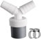 Dual Head Washing Machine Drain Adapter Y Shaped Connector with Stainless Clamps Universal Splitter for Dishwasher Washer