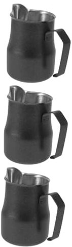 NUOBESTY 3 Pezzi Bicchiere per Latte Acciaio Inossidabile con Motivo Embossed per Schiumare Latte per Espresso Capacità Utensile per Appassionati
