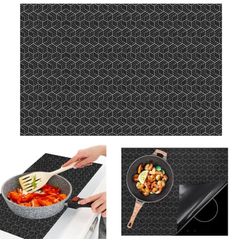 Ruayia Silikon Schutzmatte für Induktionskochfelder, Hitzebeständige Rutschfeste Unterlage, Magnetisch Induktionsschutzmatte, Induktion Herdschutz Matte, Kratzschutz für Induktionsherde