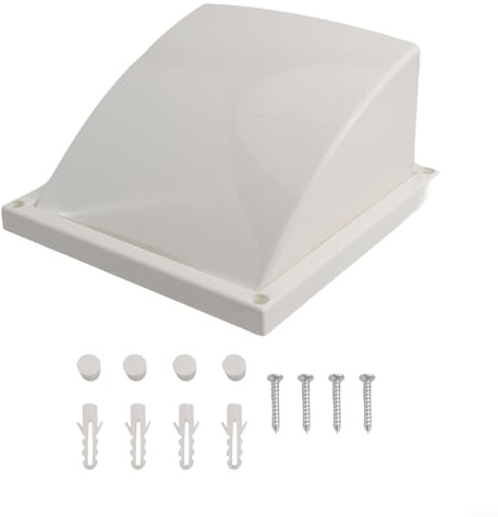 ReachMall ABS Exterior Wall Ventilation Grille, Rainproof Toilet Kitchen Range Hood Exhaust Duct Outlet, Range Hood Duct AirOutlet With Valve(125MM)