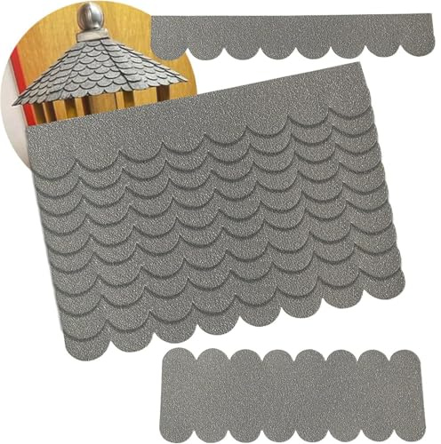 32 Stück Selbstklebend Dachpappe,Dachpappe FüR Vogelhaus,Dachpappe Selbstklebend,FüR VogelhäUschen,Nistkasten,Diy-Basteleien Dachziegel (Grau)