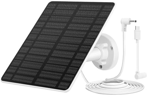 Binnan Solarpanel für Überwachungskamera Aussen, 5W Kamera Solarpanel kompatibel, Solarpanel für Akku-Kamera Solar Doorbell Camera mit 9,8ft Ladekabel, IP65 Wasserdicht, 360° Verstellbarer Bügel