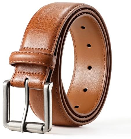 BELTROAD Ledergürtel Herren, Gürtel Herren Split Leather 40mm breit, Männer Gürtel Herrengürtel for Arbeitshose Jeans Geschenke Braun, 120cm