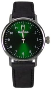 Gigandet Armbanduhr Quarz Damen Edelstahl Lederband Silber Grün G27-010