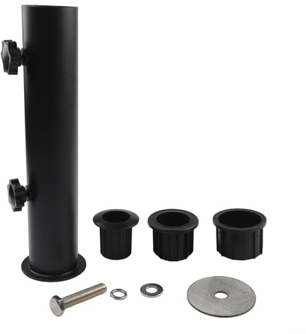 Heavy Duty Stainless Steel Parasol Base Bracket with Pipe Sleeves for Umbrellas, Flagpoles, and Wind Vanes
