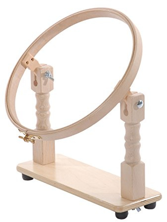 Elbesee Hoop with Table Stand, Wood, Brown, 25 cm, 10-Inch