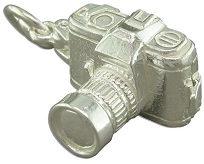 Sterling Silver Camera Pendant On A 18 Inch Snake Necklace