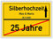 Geschenkidee zur Silberhochzeit 25 Jahre Verheiratet Ortsschild Bild Geschenk zum Jubiläum Mann Frau silberne Hochzeit mit Namen und Datum