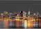 Runa Art Fototapeten 396 x 280 cm New York Nacht - Vlies Wanddekoration Wohnzimmer Schlafzimmer - Deutsche Manufaktur - Grau Orange 9336012a