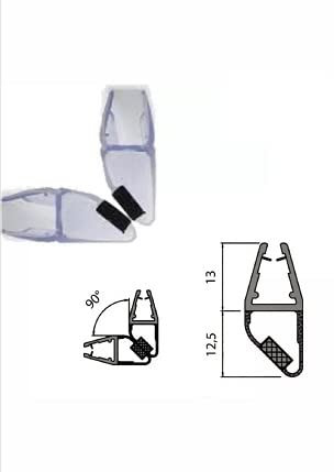 Guarnizione Magnetica 90° Box Doccia 200 cm vetro 6/8 mm