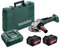 Metabo Akku-Winkelschleifer WB 18 LTX BL 125 Quick (613077650) 18V, mit 2 Li-Power Akkupacks (18 V/5,2 Ah), Ladegerät ASC 55, metaBOX 165 L, Scheiben-Ø: 125 mm, Leerlaufdrehzahl: 9000 /min