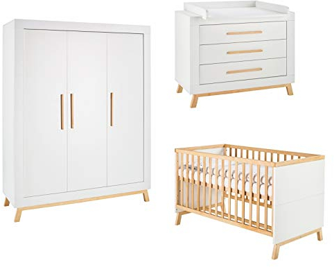Schardt Kinderzimmer Set 4-teilig Miami White mit 3-türigen Kleiderschrank | 11 802 02 03