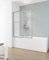 Schulte pare-baignoire coulissant extensible 70-118 x 140 cm, alu-argenté, 2 volets pivotants ajustable, 180° contre le mur, verre de sécurité transparent 3 mm, joint d'étanchéité