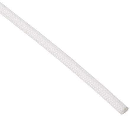 sourcing map Isolation Tresse Manchon 16.4Pied-2mm Haute TEMP Silicone Fibre Verre Manchon Blanc