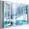 decomonkey Bilder Natur Winter 90x60 cm 1 Teilig Leinwandbilder Bild auf Leinwand Vlies Wandbild Kunstdruck Wanddeko Wand Wohnzimmer Wanddekoration Deko Landschaft Baum